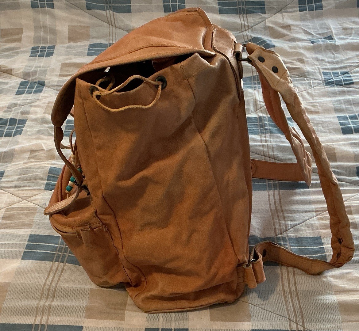 Tan Leather Backpack