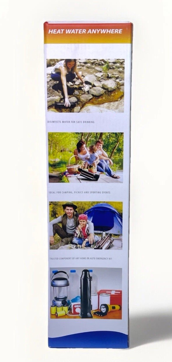 SUNROCKET Solar Water Heater Thermos Portable Outdoor Clean Hot Water Beverage