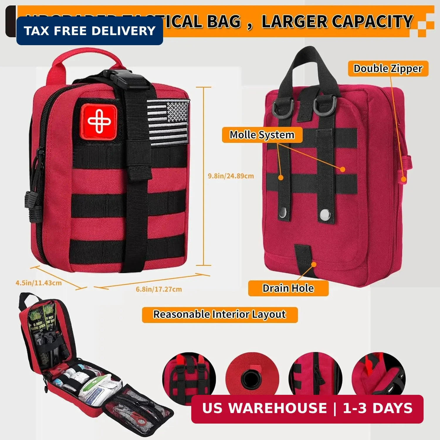 Survival Kit, Gifts for Men Women Teen Boys, 252 pcs Survival Gear and Equipment