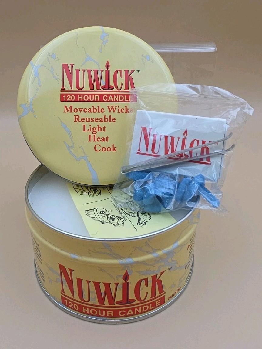 NUWICK 120 Hour Emergency Candle/Moveable Wicks Reusable/Light/Heat/Cook – 14 oz