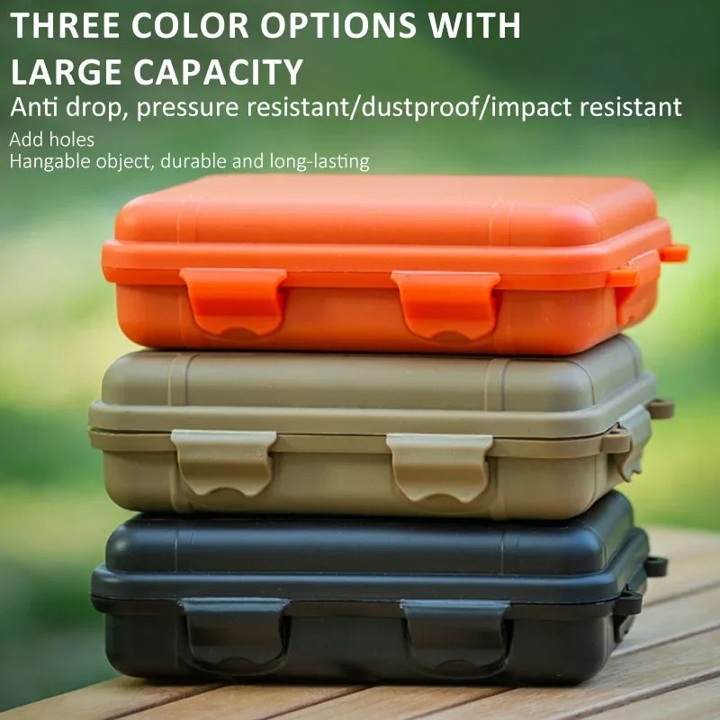 1pc EDC Waterproof Survival Storage Box Outdoor Camping Shockproof Case – NEW