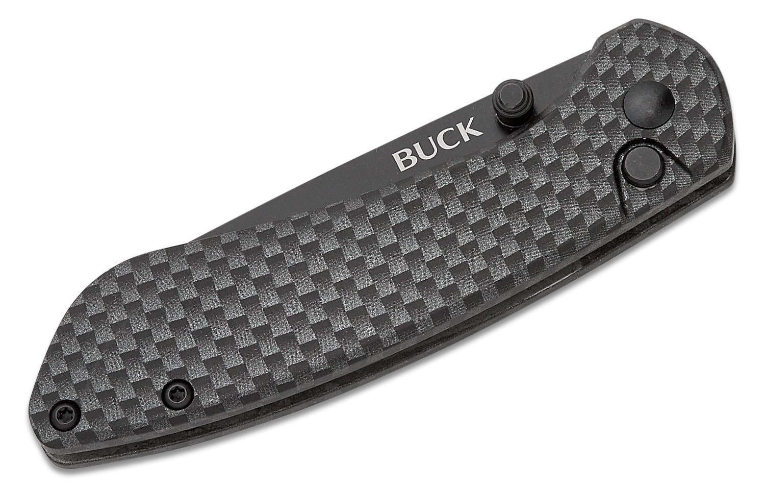 Folding Knife Button Lock Carbon Fiber Handle Buck 743 Mini Sovereign NEW