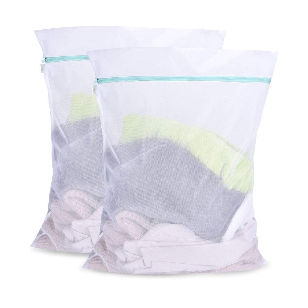 OTraki Mesh Laundry Bag for Delicates 2 Pack Garment Wash 24 x 32 inch, White