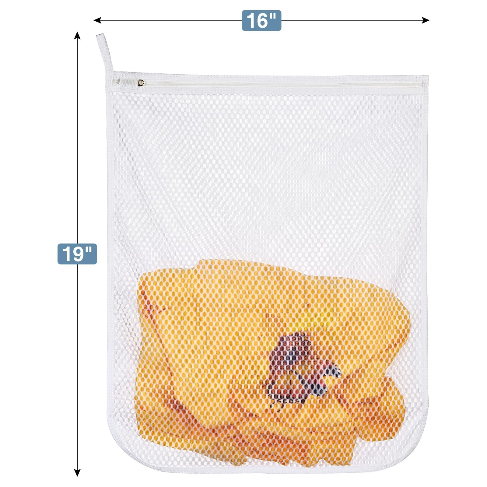 3 pcs Durable Honeycomb Mesh Laundry Bags for Delicates 16″ x 3 Large, White