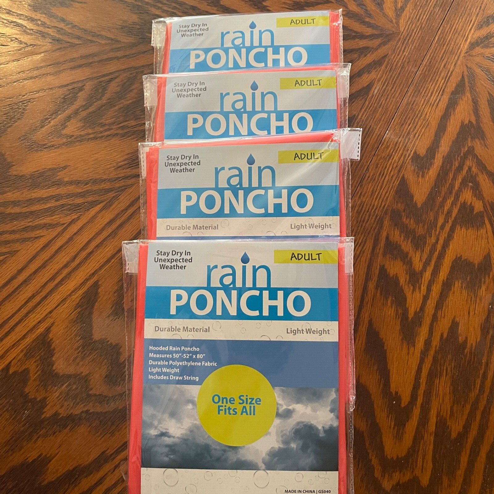 4 Emergency Poncho Camping Hiking Outdoor Bug-Out-Bag First aid Rain Ponchos
