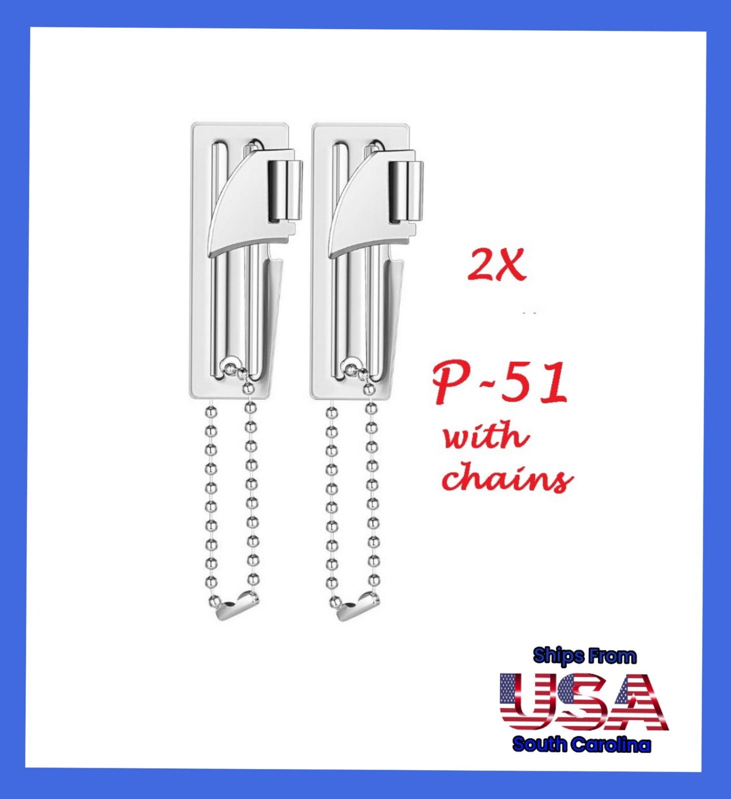 2 – Original Shelby Co US Military P-51 Can Openers – Made in USA Multi-Use Tool