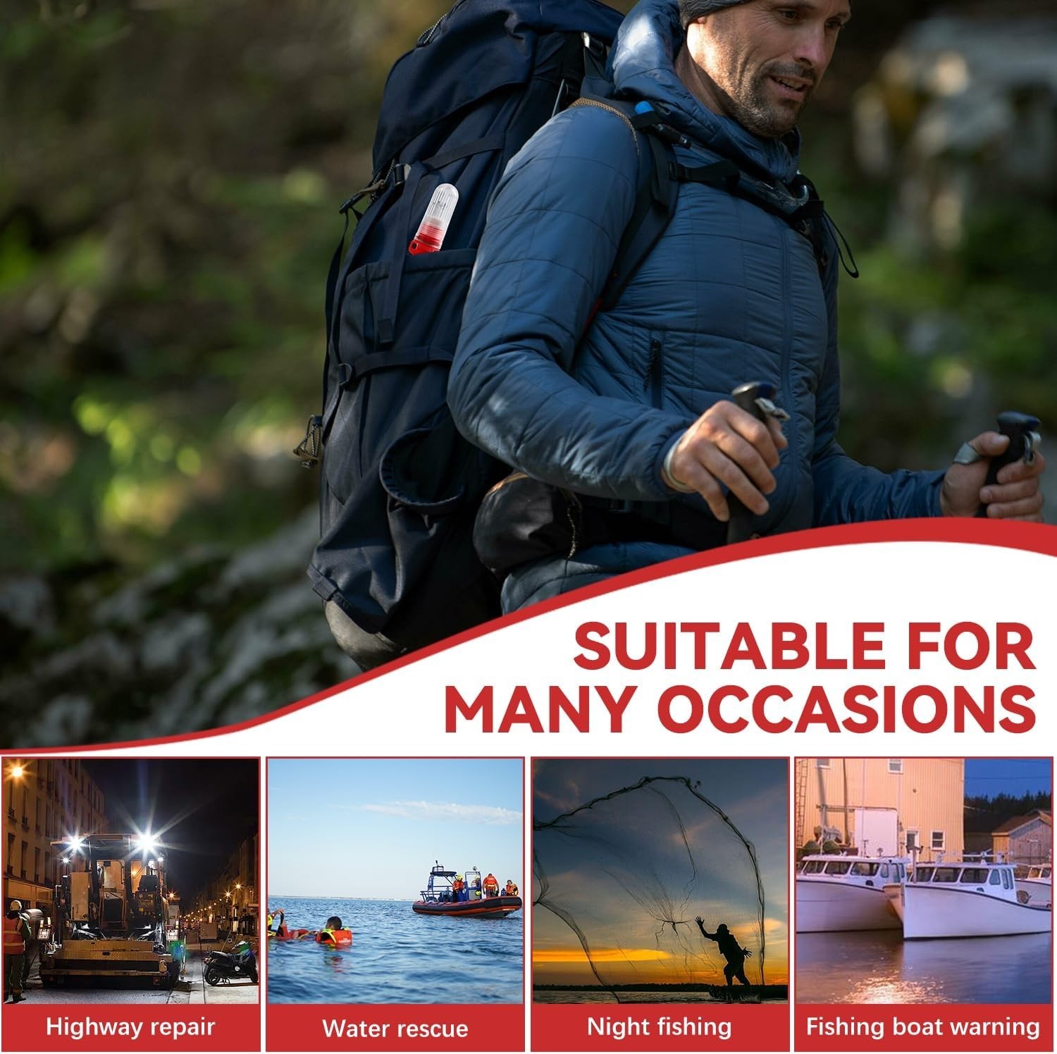 Emergency Marine Flares – 2-Pack LED Distress Signal Lights for Boating Safety