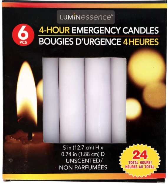12 Emergency Candles Long Burn Power Outages, Camping, Survival, Prayer Candles