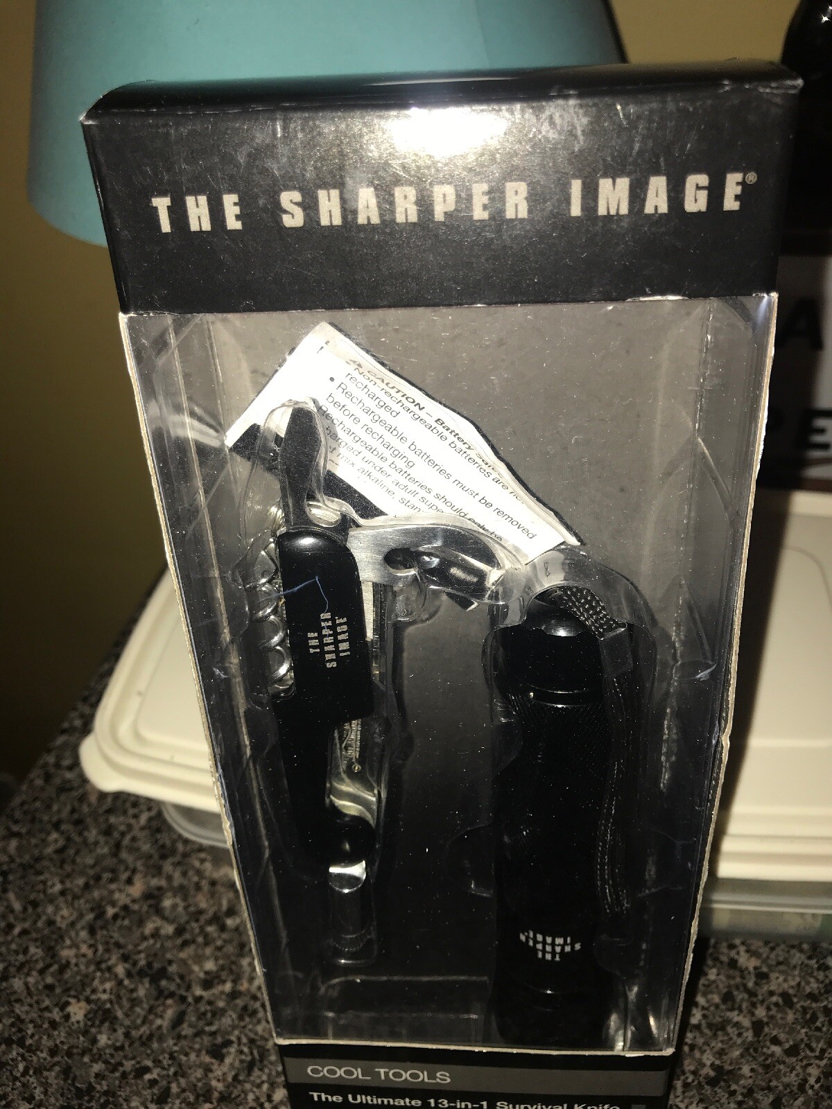 SHARPER IMAGE COOL TOOLS 13 IN 1 SURVIVAL KNIFE SAW OPENER & LED FLASHLIGHT VTG