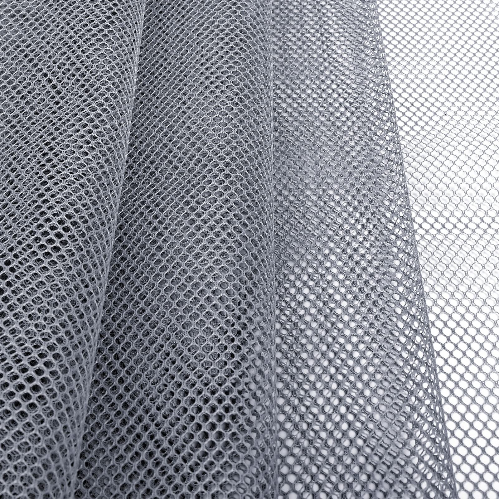 Pllieay 29.5 X 59 Inch Gray Mesh Fabric Slightly Stretchy for 59 Inches, Grey
