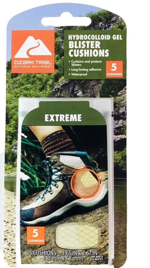 Ozark Trail 5-PC SET Waterproof Extreme Hydrocolloid Gel Blister Cushions + Case