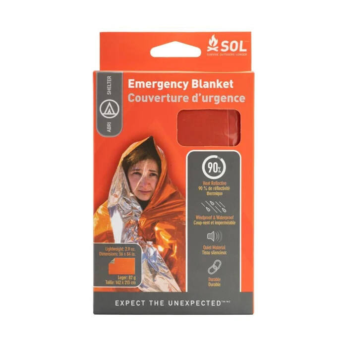 SOL Heat Sheet Survival Thermal Emergency Blanket 1 Person Quiet and Warm!