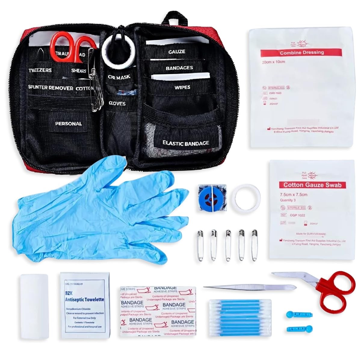 51 Pcs Comprehensive Premium Survival First Aid Kit – Medical Emergency Kit f…