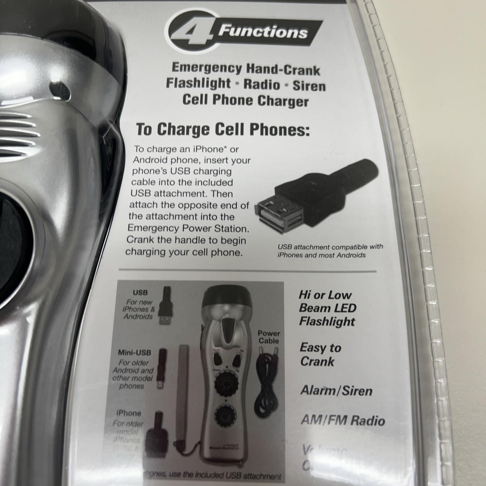 Ready America Emergency Power Station Flashlight Phone Charger Radio