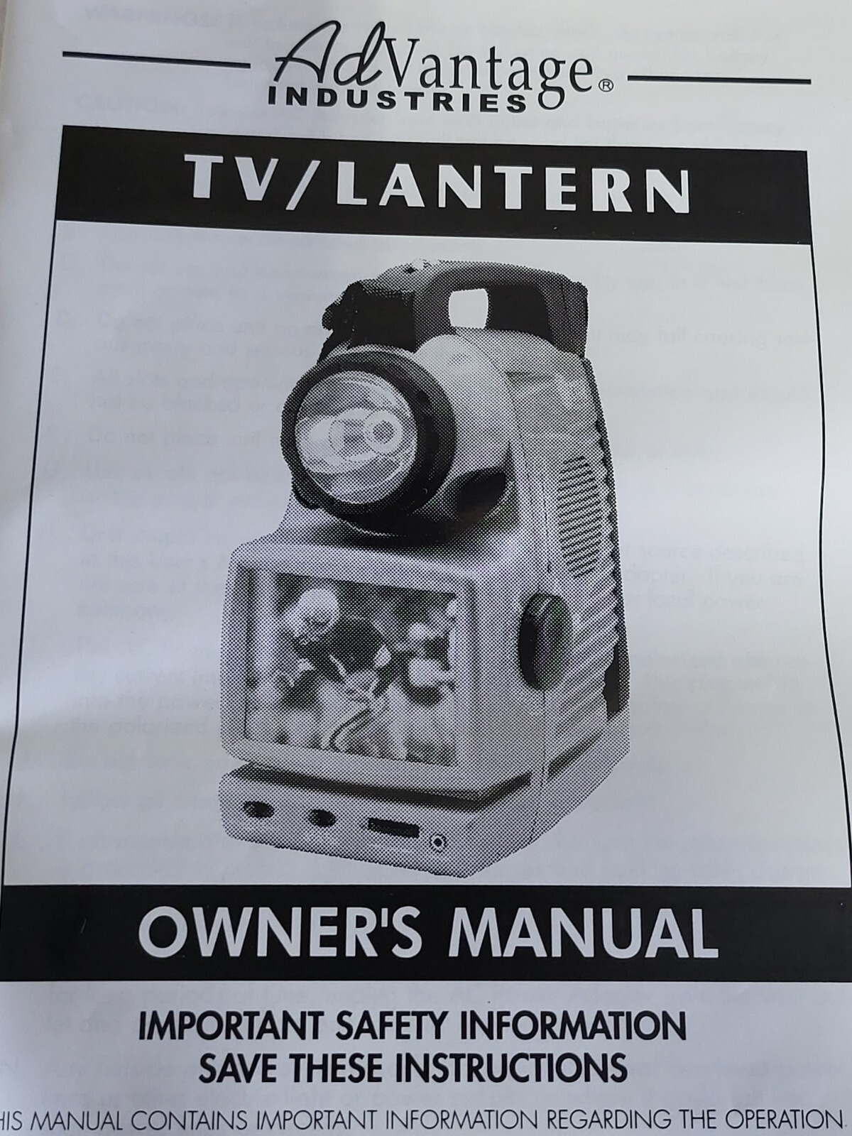 Advantage Industries MultiFunction Portable AM/FM/WB Radio W/ Lantern Open Box