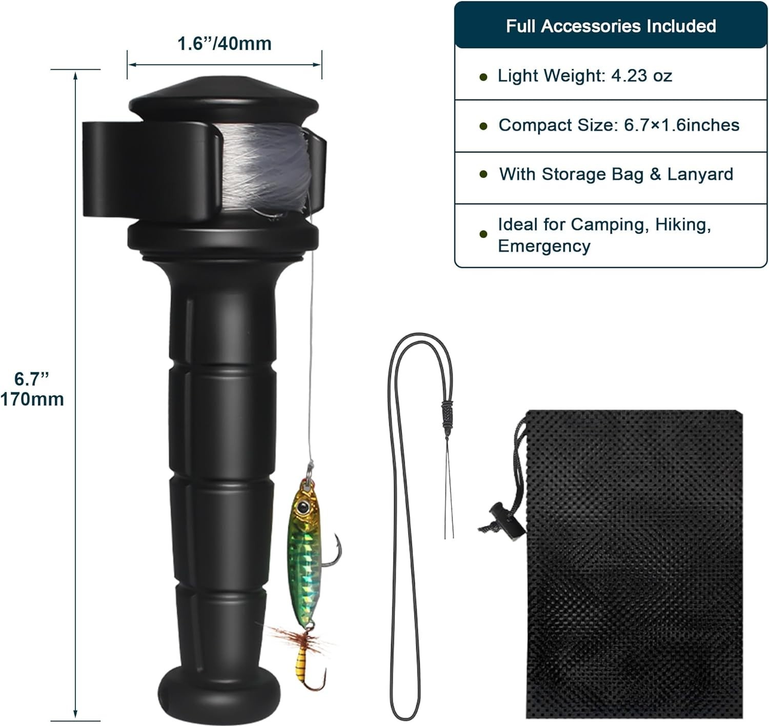 2.0 Backpacker Survival Fishing Kit, Emergency Lightweight Fishing System for…