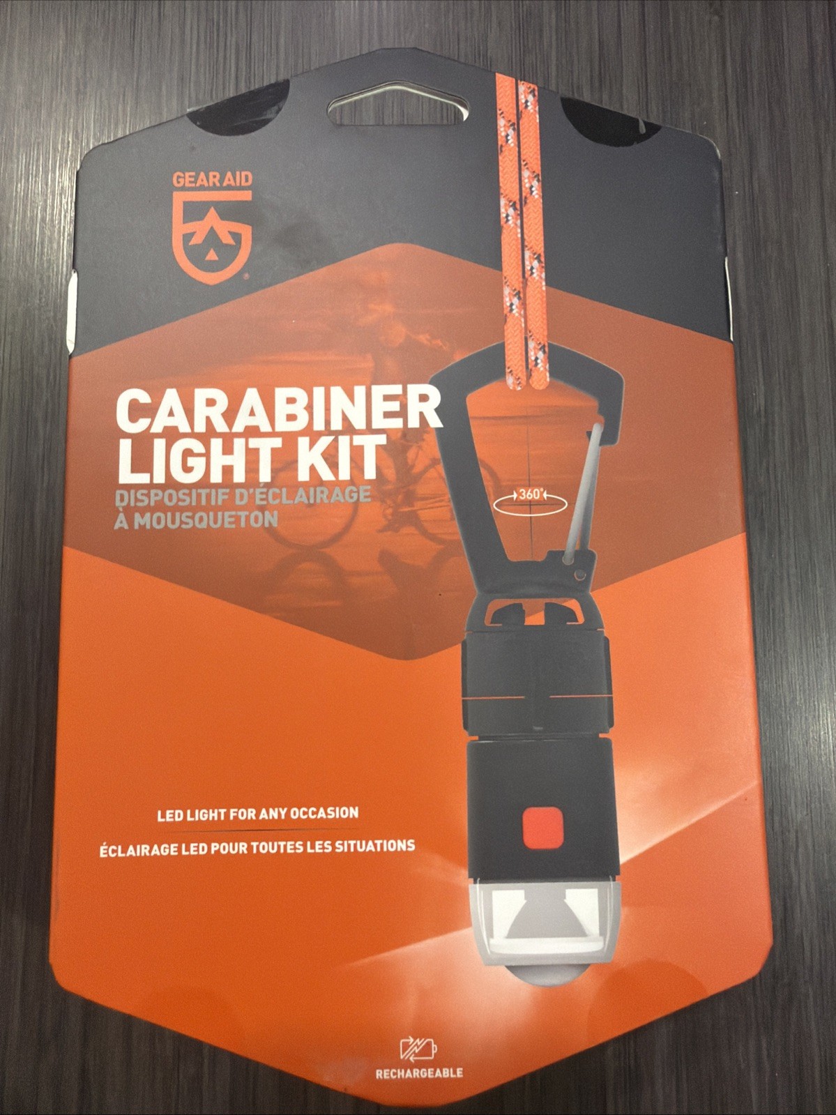 Gear Aid Multi-Purpose Rechargeable Carabiner Light Kit New In Box
