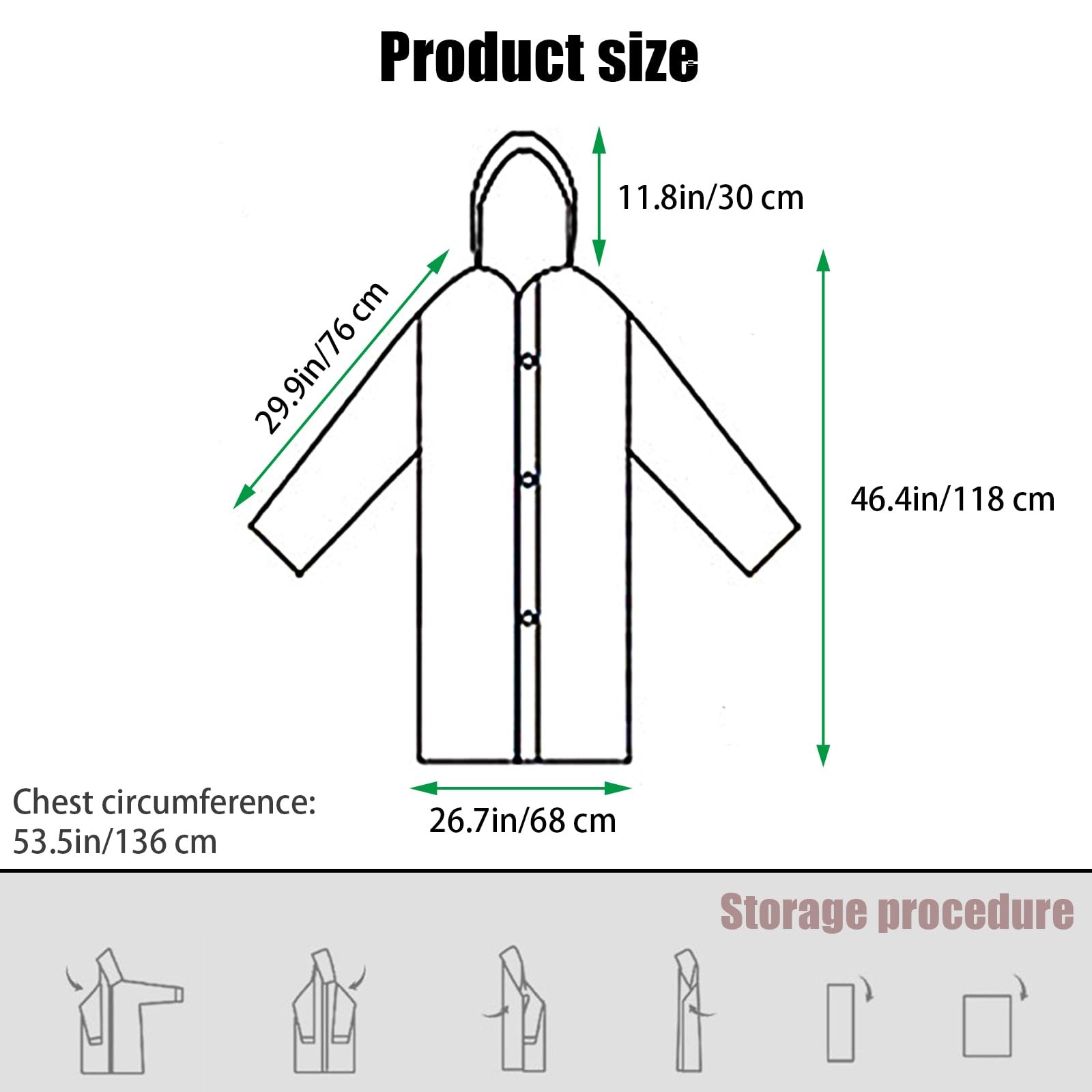 3 Pack Adult Rain Coat, Reusable Rain Ponchos for Adults with Hood & Elastic …