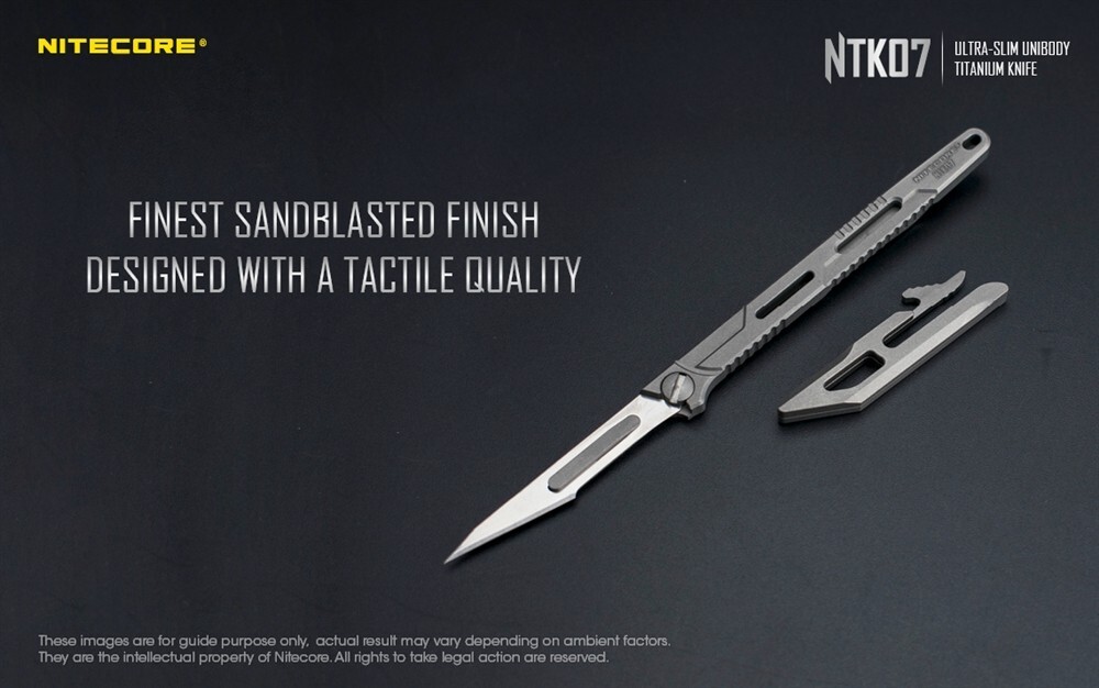 Nitecore NTK07 Titanium Knife – EDC Everyday Carry Knife with Replaceable Blade