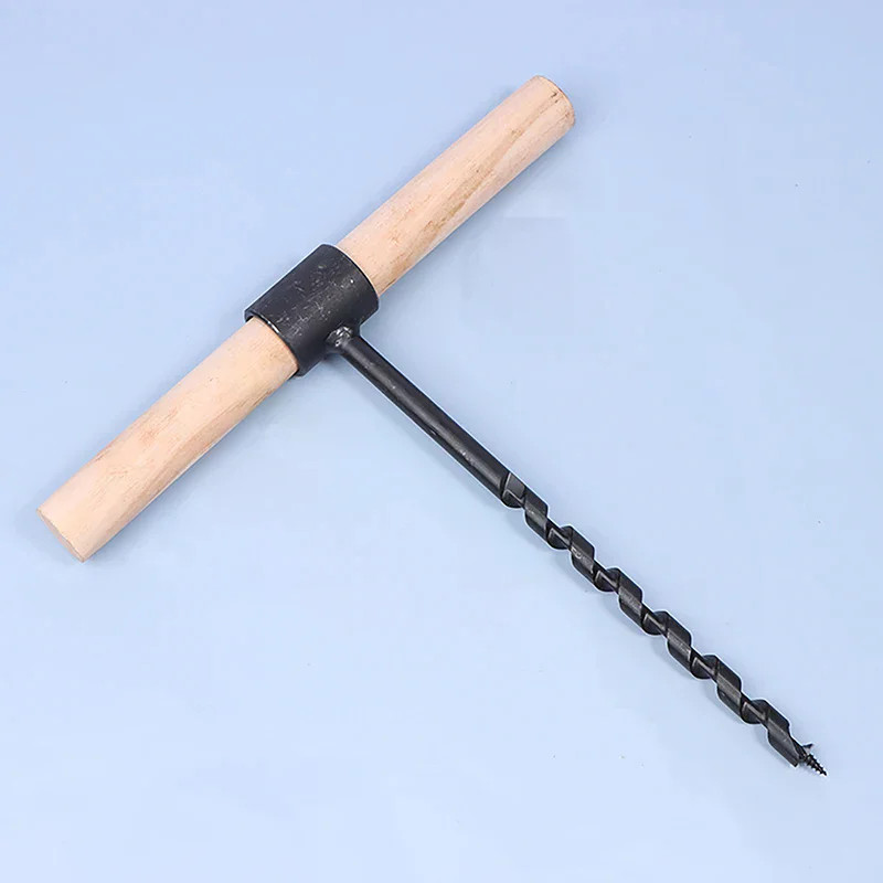Outdoor Survival Hand Drill Carbon Steel Manual Auger Drill Self-Tapping Wood