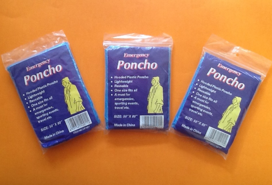 Lot 3 Emergency Ponchos Survival Bug Out Bag Prepper Camping Hunting Hiking