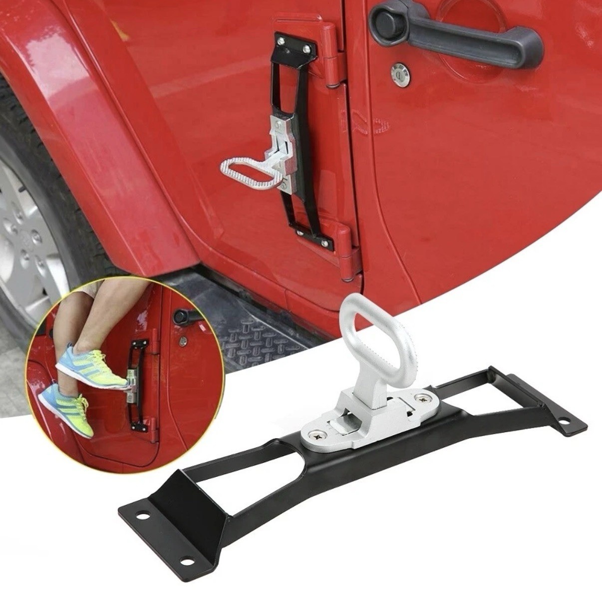 Non-Slip Door Hinge Pedal Folding Step Doorstep For Jeep JK 07-18