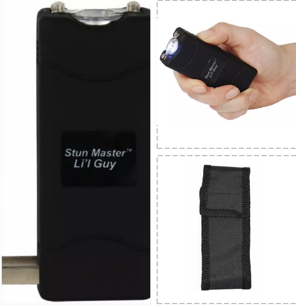 Stun Master POLICE Black MINI Stun Gun 4.4 Milliamp Rechargeable LED FLASHLIGHT