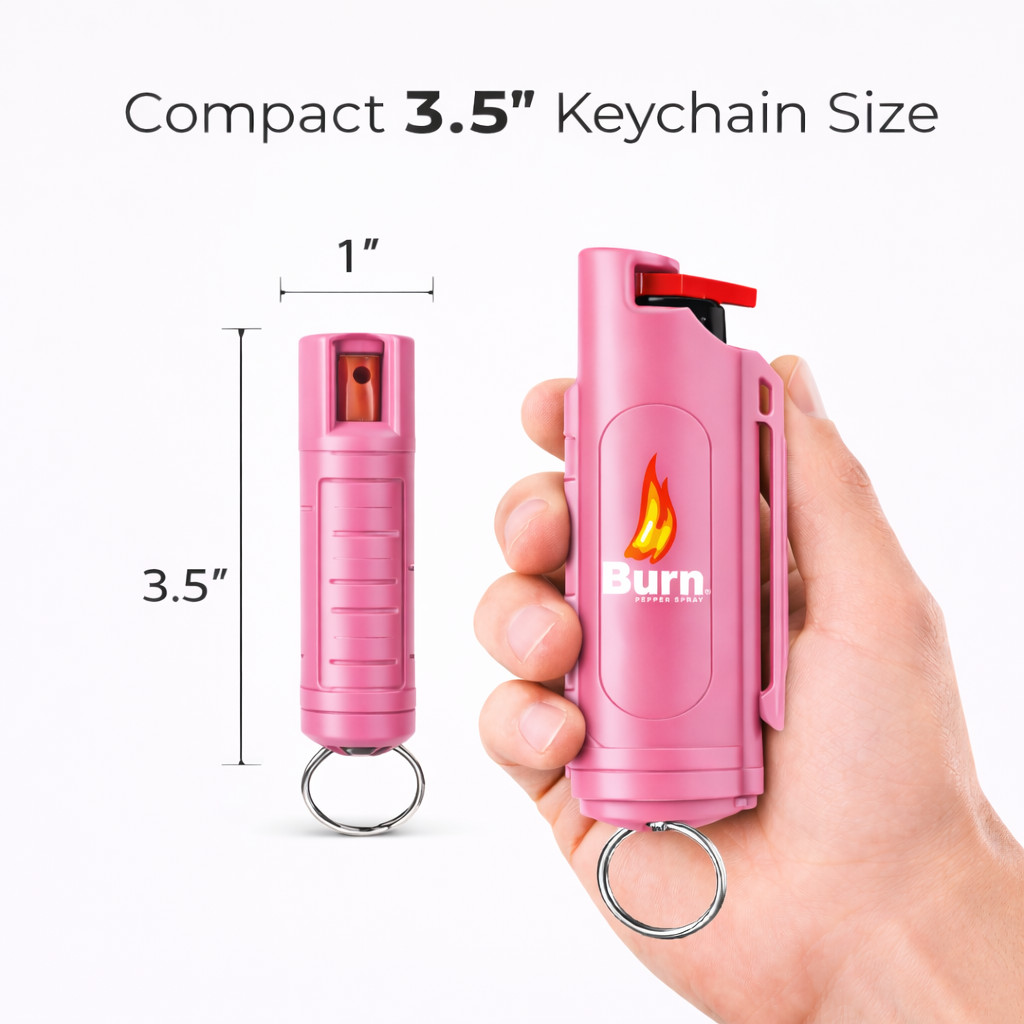 2 Pack Burn Max Strength Pepper Spray for Self Defense in Pink