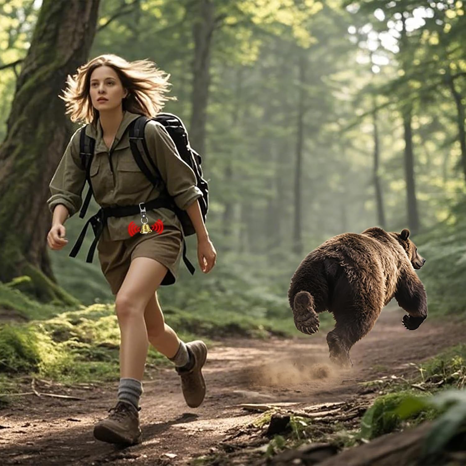 NedFoss Loud Bear Bell Set to Scare Bears, Hiking Essentials for Women, Emergenc