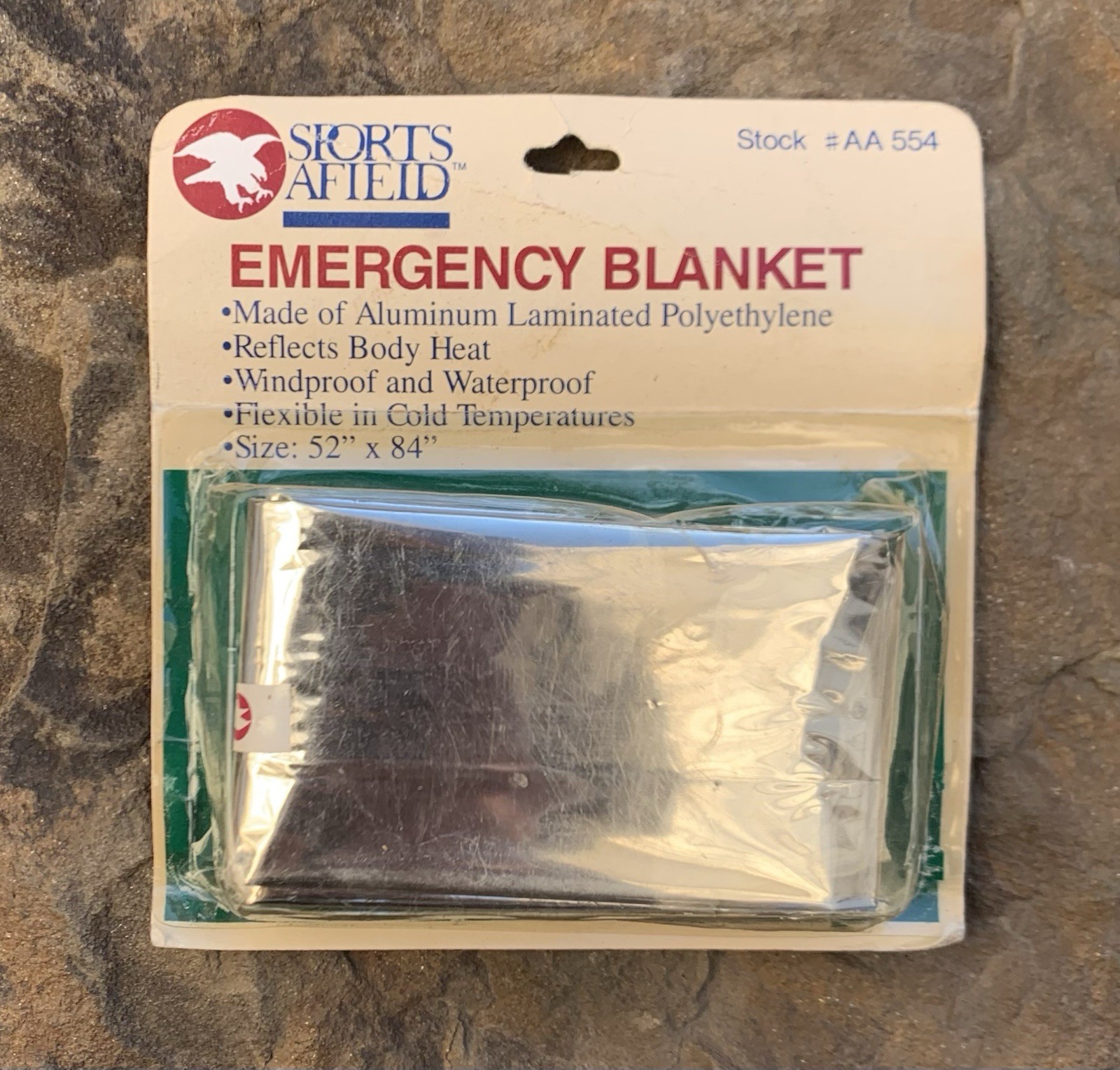Sports Afield Emergency Blanket Survival Safety Size 52×84 #AA 554