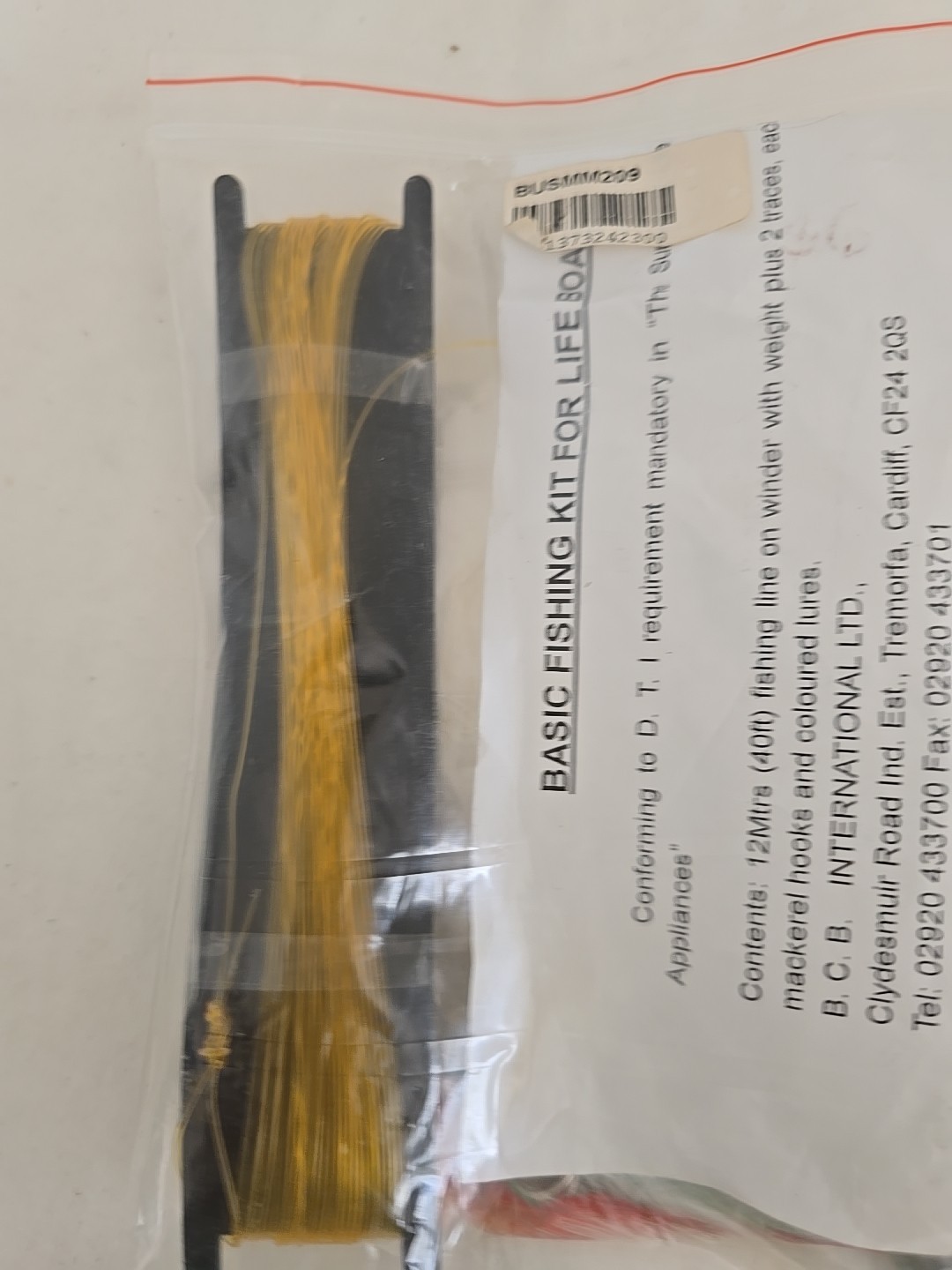 New Basic Survival Fishing Kit For Lifeboats, Line, Weights, Lures, Hooks