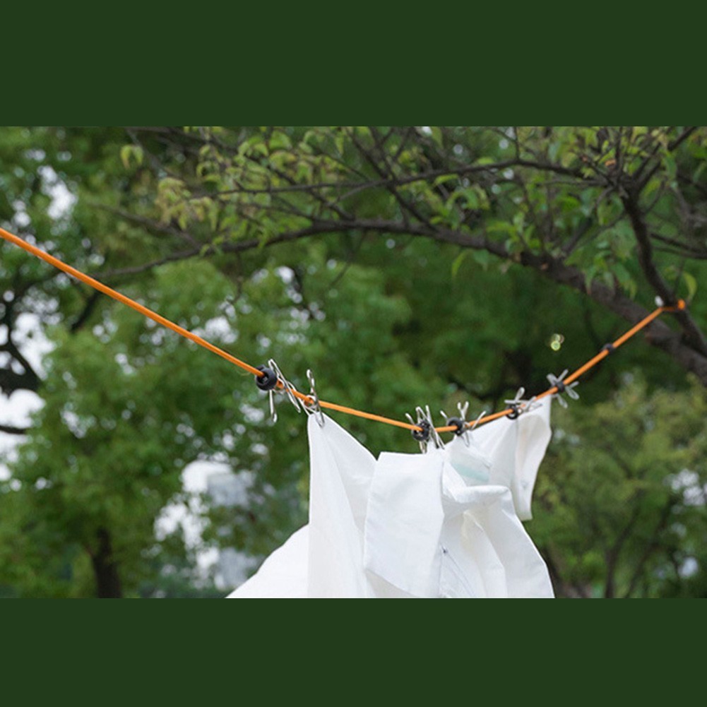 10 Meter Retractable Clothesline Set with Secure Clip System for Travel
