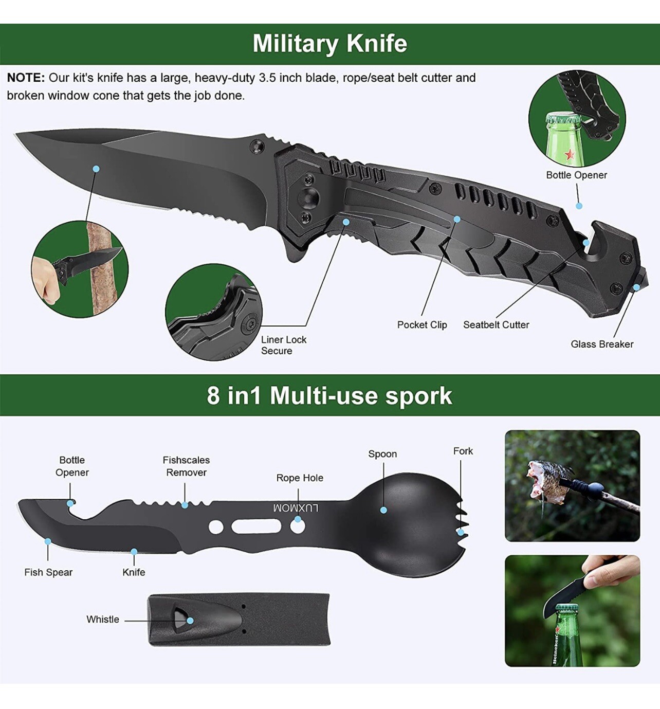 28 In 1 Survival Gear Kit Equipment Outdoors Camping Hiking Supplies Men Dad