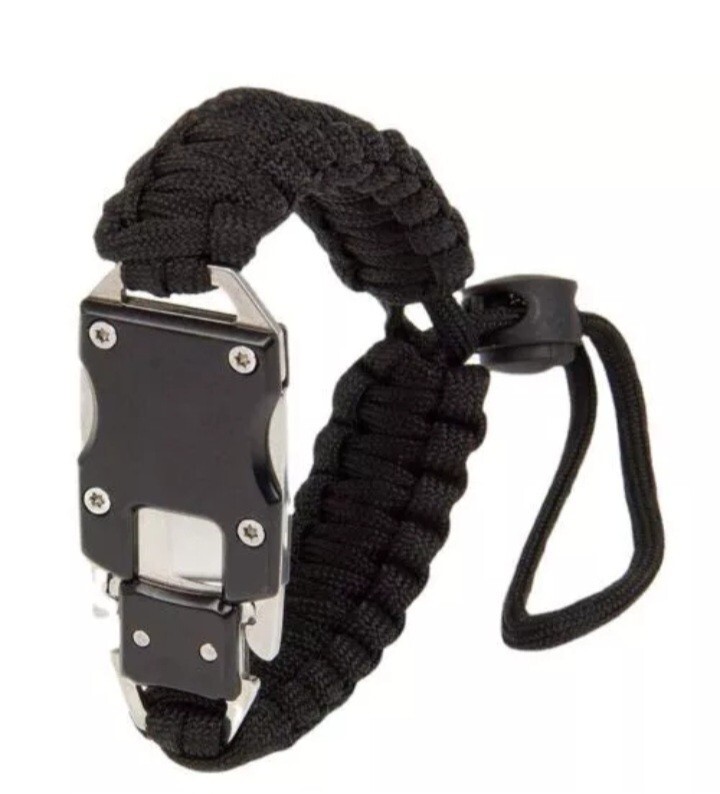 2 Pack Black Paracord Tactical Bracelet Survival Gear EDC Tactical Gift US