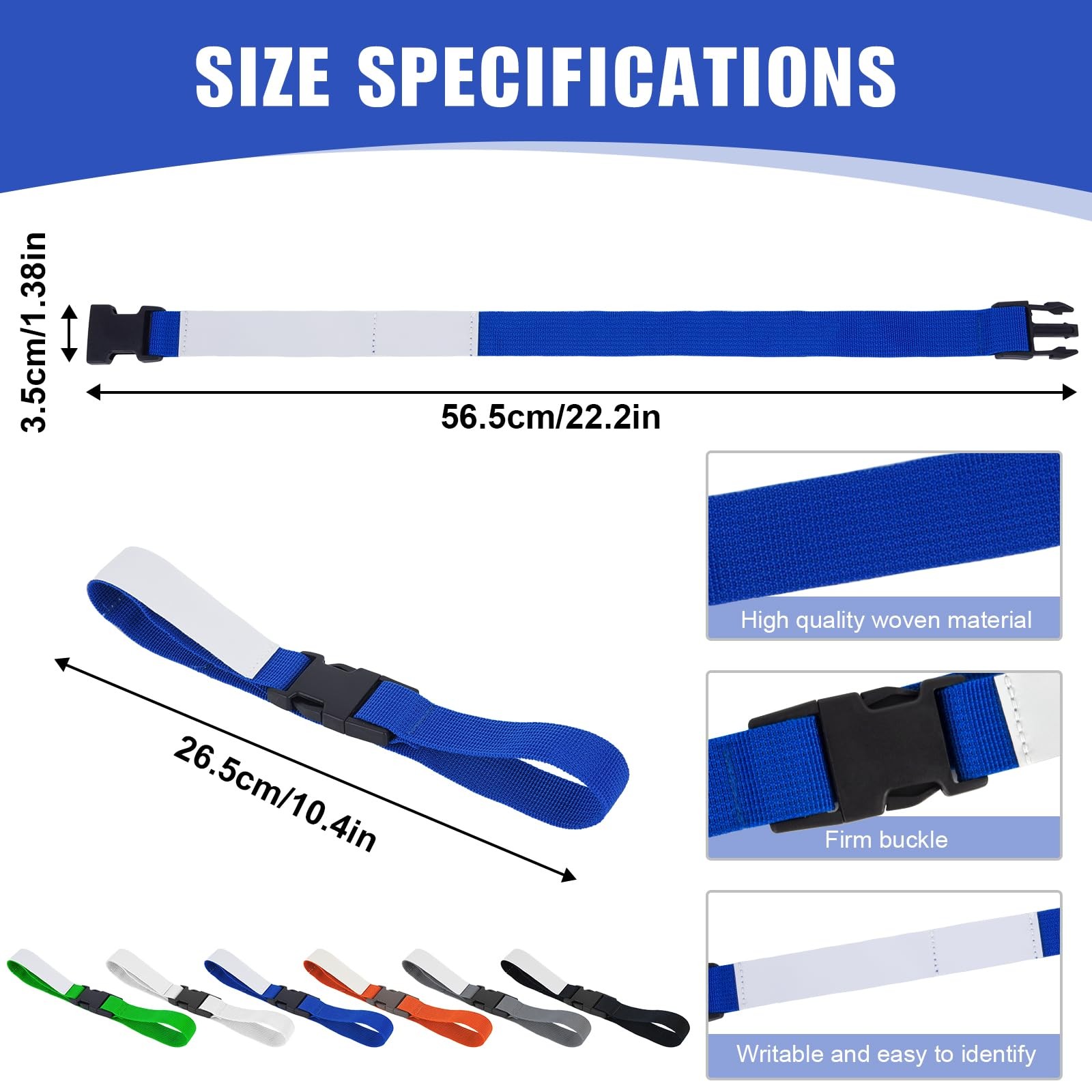 12pcs Laundry Strap with Medium, White, Gray, Black, Orange, Green, and Blue.