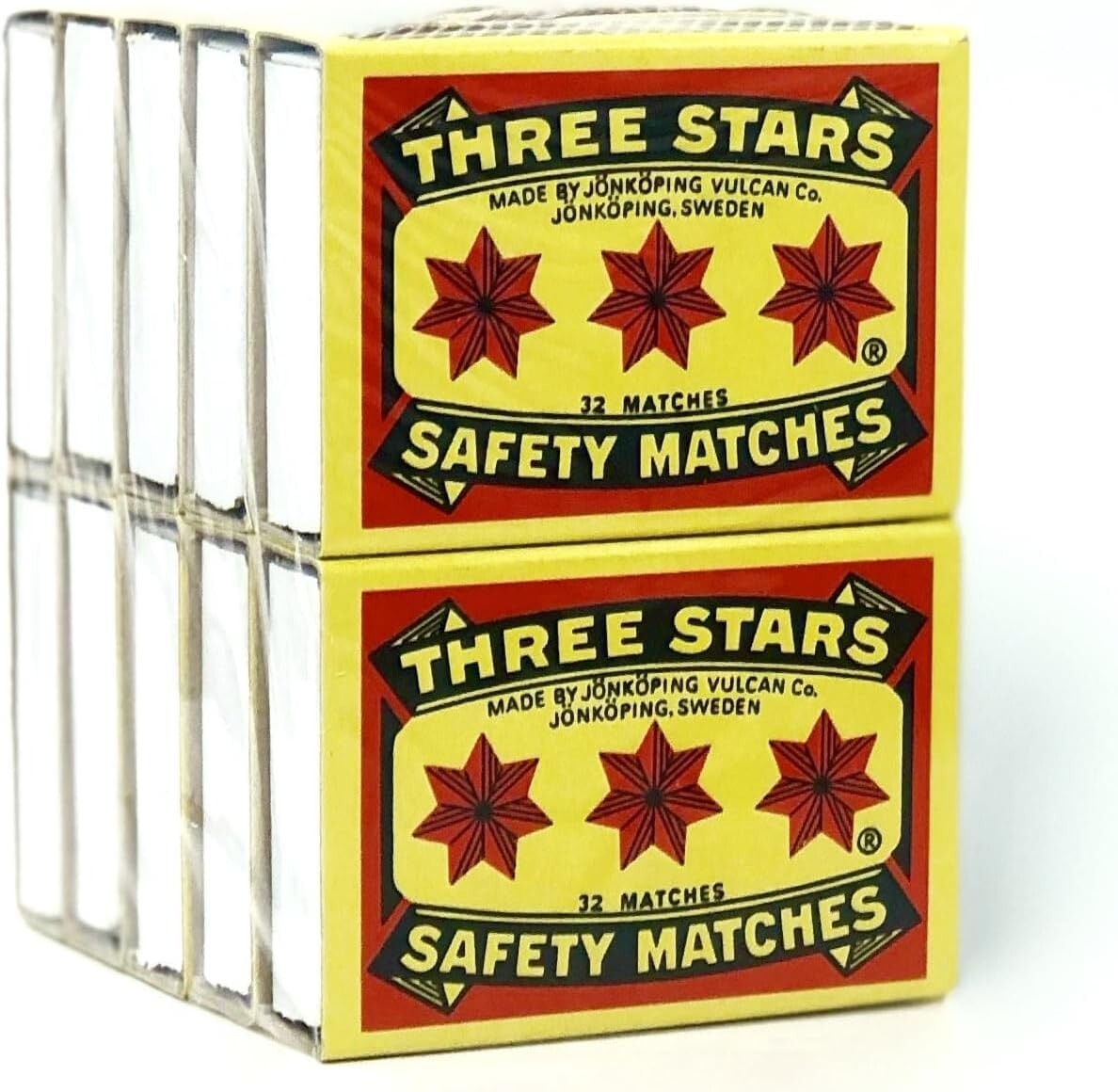 Swedish Camping Matches Three Stars Safety Matches 100 small boxes new
