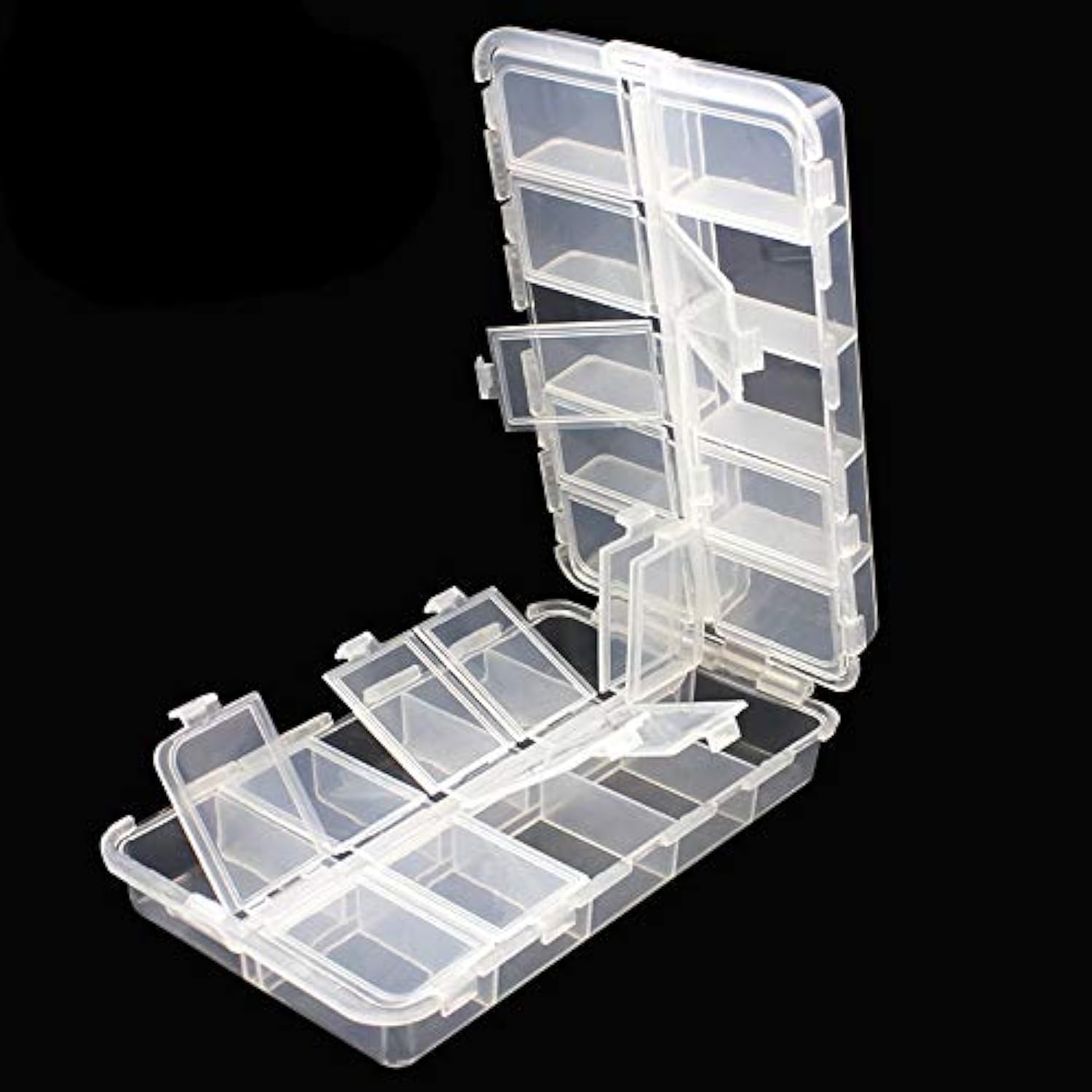OriGlam Premium 20 Compartments Tackle Boxes, Utility Transparent