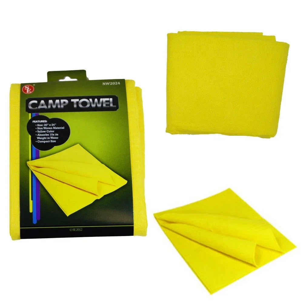New (2) 20″ x 24″ Yellow Camp Towel Non-Woven Material # NW2024