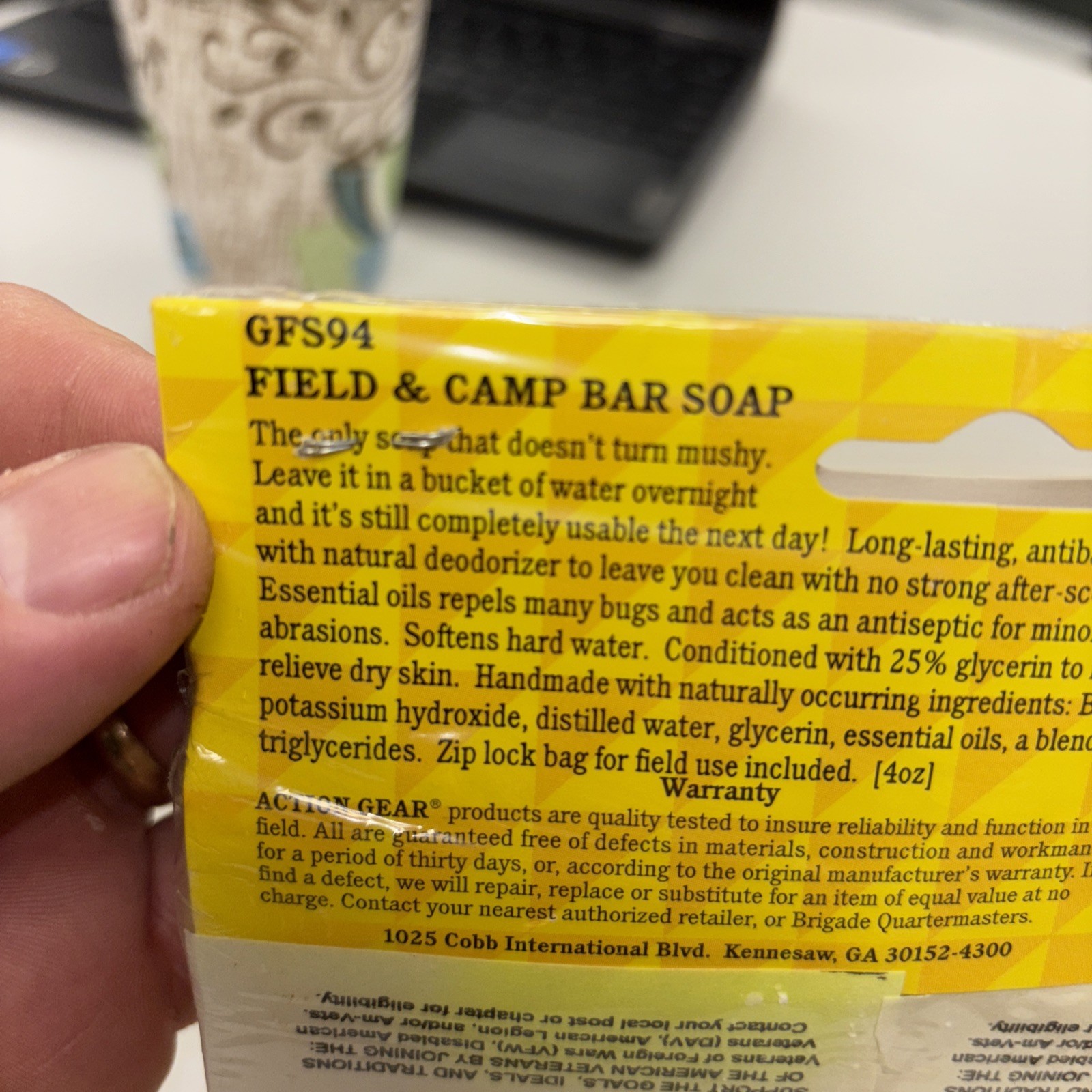 Vintage G.I. field and camp bar soap g1