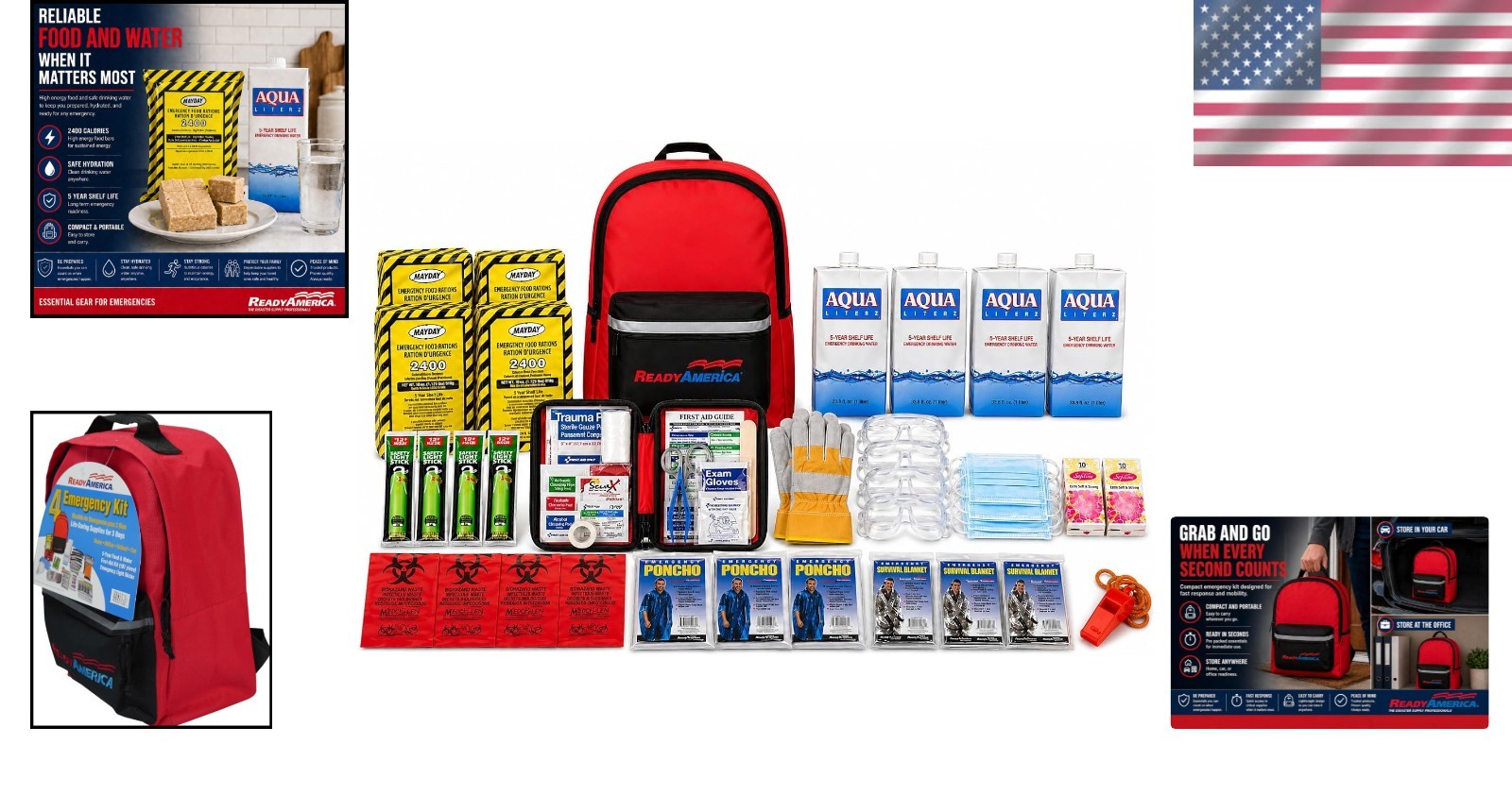 Luxury Emergency Kit: 4-Person, 3-Day Survival Backpack With Essential Supplies
