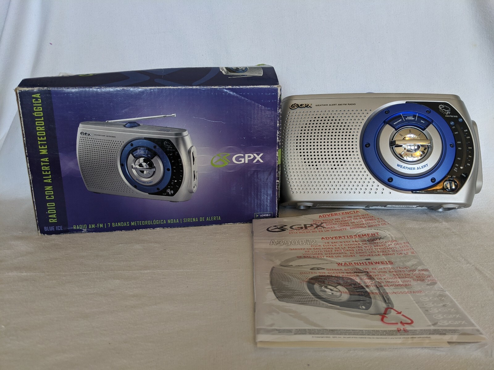 GPX A390 Weather Alert Radio! NOAA STORM ALERTS! Siren, Flashing Light! AM/FM