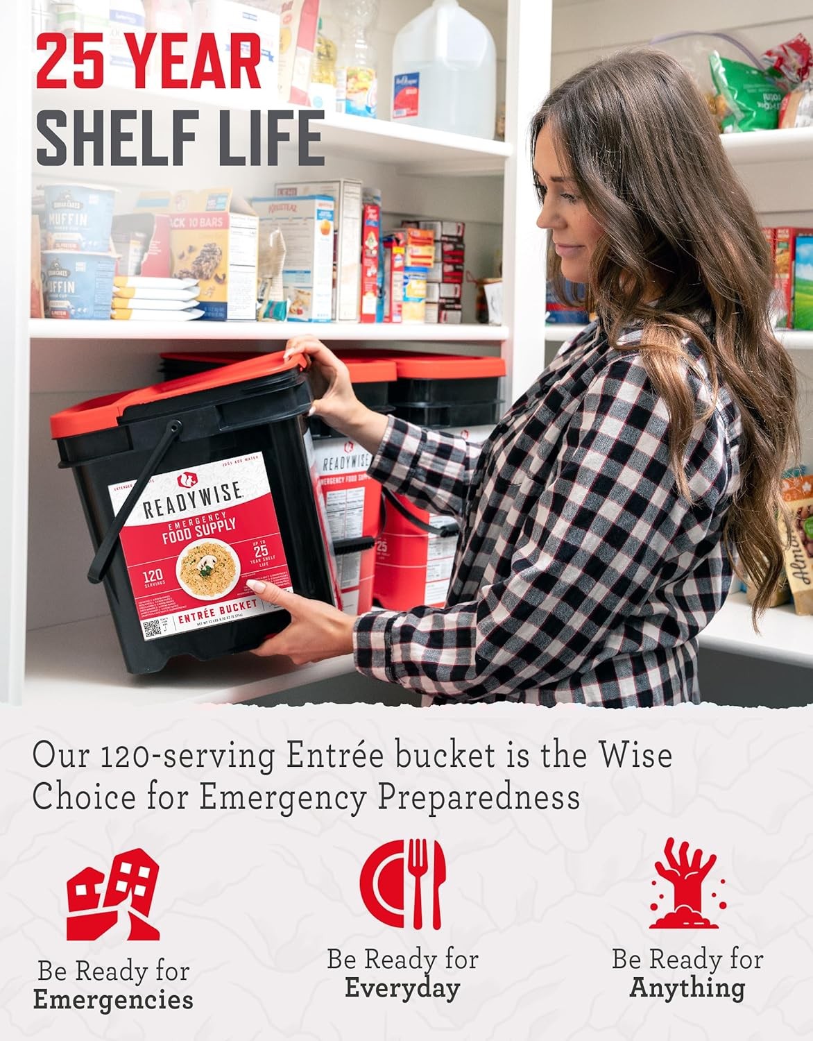 READYWISE – Emergency Food Supply Bucket, 120 Servings, MRE Meal Food…