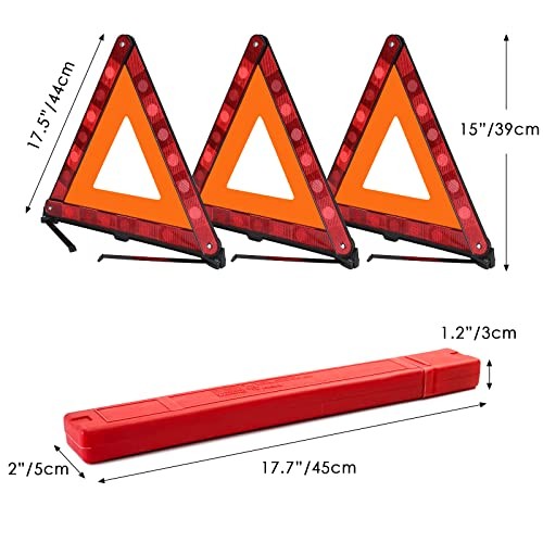 Warning Triangles Safety Triangle Emergency Kit Foldable Reflective Triangles
