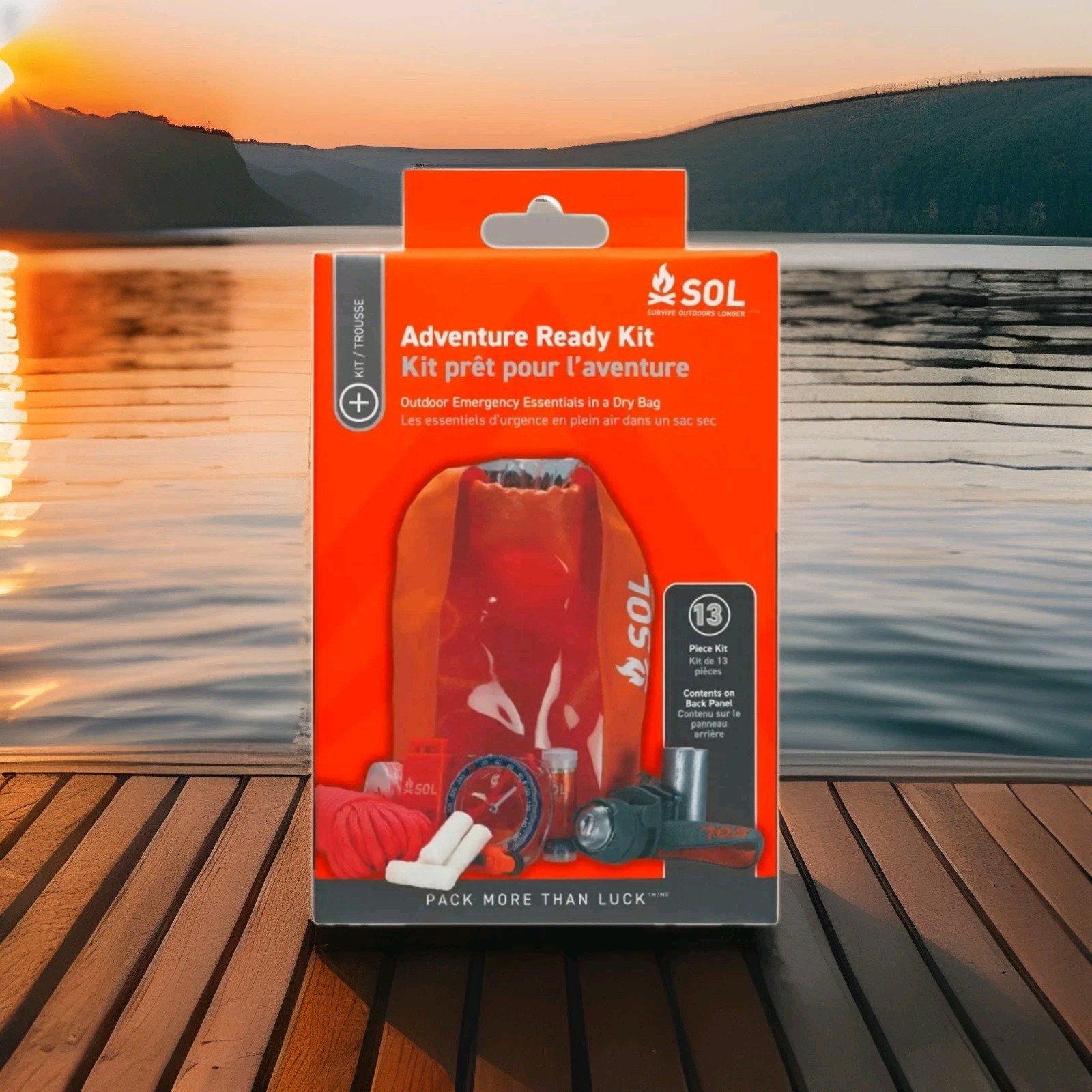 New in Box SOL® 13 Piece Adventure Ready Survival Emergency Essentials Kit