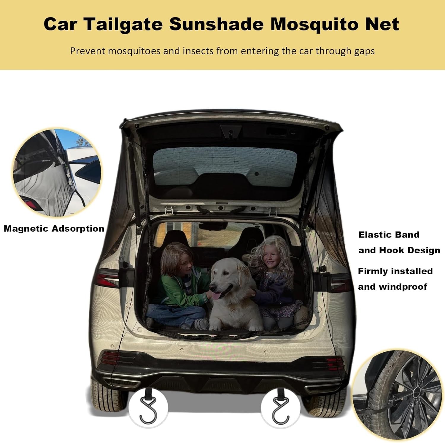 Universal Fit Tailgate Screen for SUVs – Optimize Camping Ventilation & Comfort