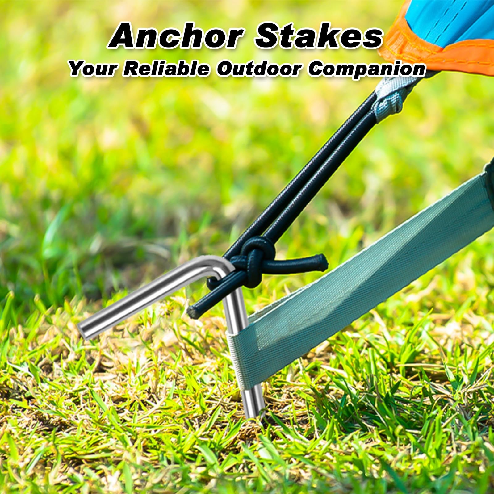 FEED GARDEN 7 Inch Tent Stakes 18 Pack Yard Inflatable 18 Pack, silver