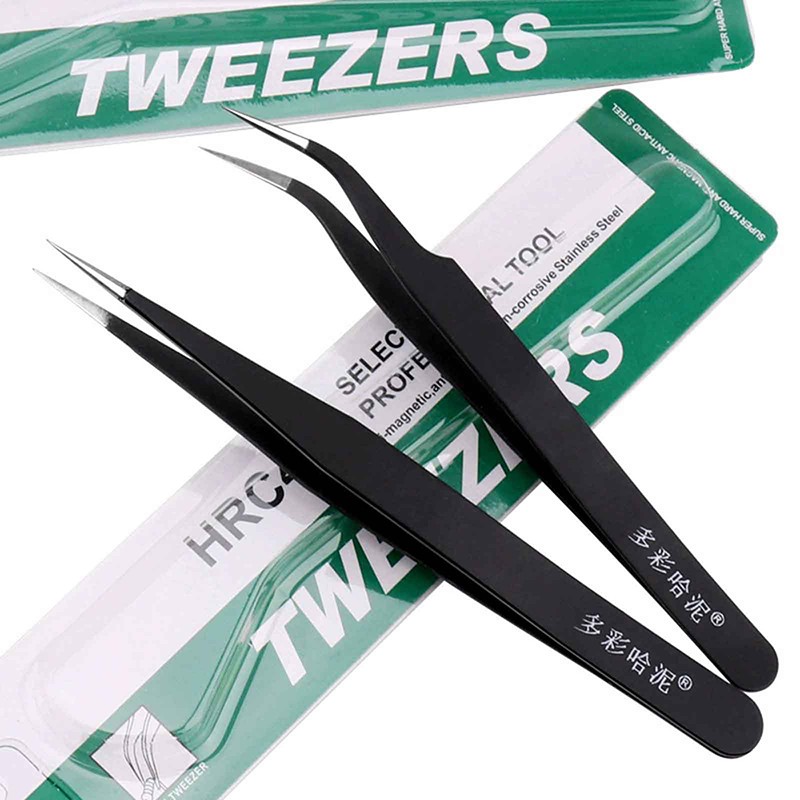 1/2Pcs Anti-static Tweezers Set Pointed Curved Tweezer Precision Repair Tools
