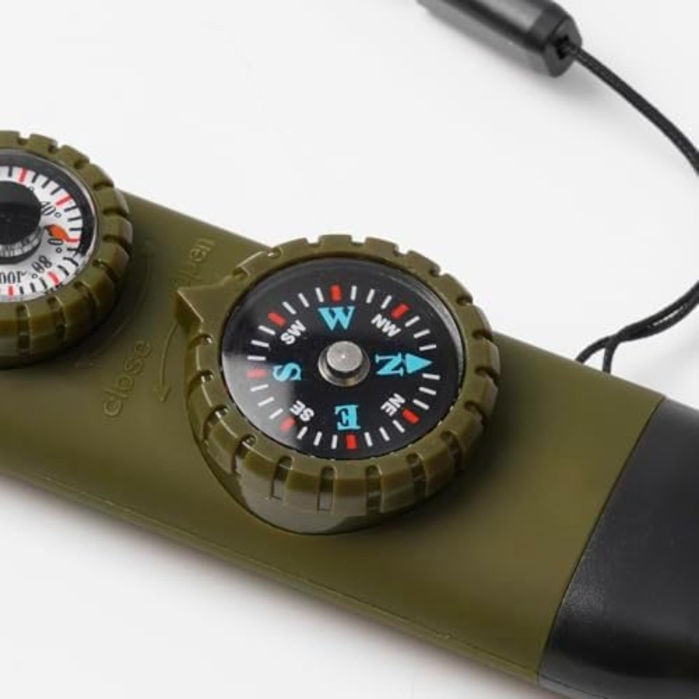 Hiking Navigation Tool Built-in Whistle LED Navigation Light Thermometer