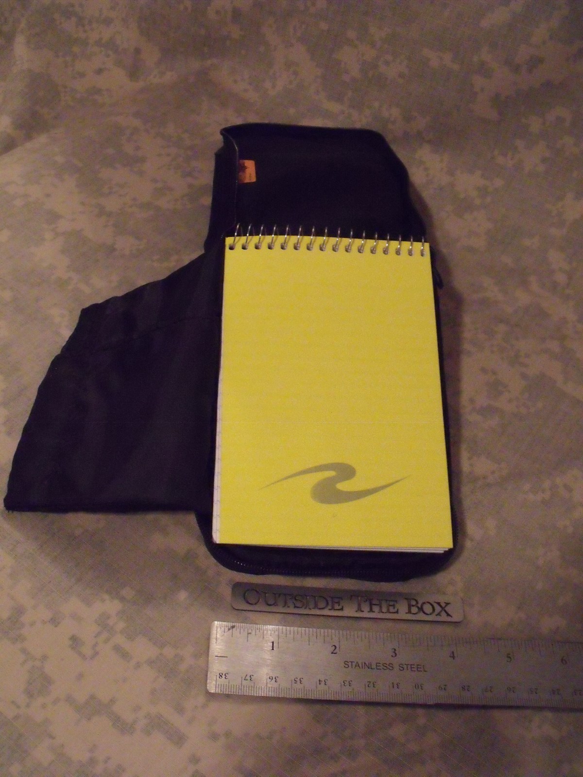 US Military “Walking Wallet” 4″x6″ Notebook, BLACK nylon, Pen/Storage Pocket