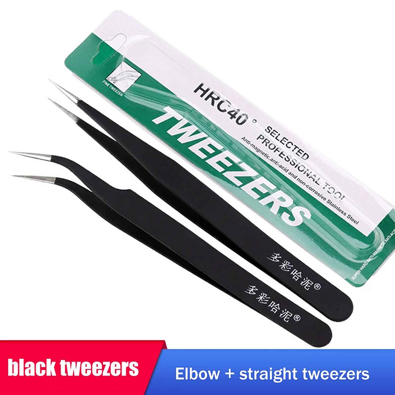 1/2Pcs Anti-static Tweezers Set Pointed Curved Tweezer Precision Repair Tools